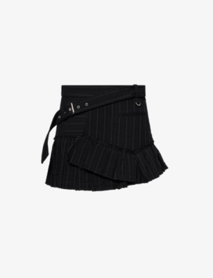 Isabel Marant Womens Black Atrium Maddy Pinstripe Cotton-blend Mini Skirt In Black