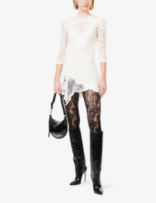 ISABEL MARANT: Rubiana Lace Cotton-Blend Mini Dress