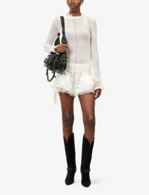 Isabel Marant Womens Ecru Sarah Long-sleeve Mesh-knit Top In Neutral