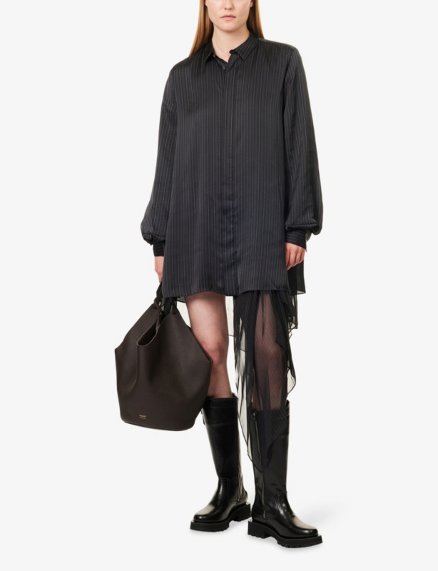 Stripe Midi Satin Dress