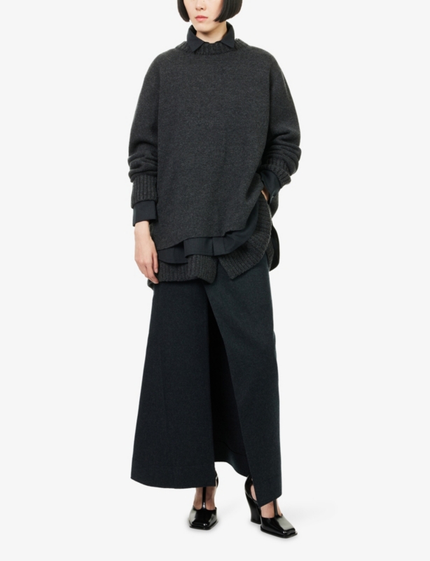 Melton Buttoned Wool Maxi Skirt