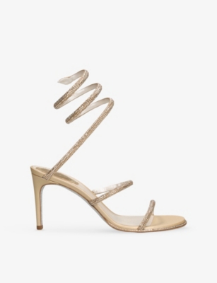 Womens Rene Caovilla Cleo 80 Leather Heeled Sandals