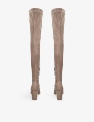 Steve Madden Womens Taupe Crosswalk Faux-suede Over-the-knee Boots Eur 40 / 7 Uk In Neutral