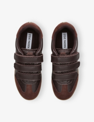 Steve Madden Womens Brown Daybreak Leather Trainers Eur 39 / 6 Uk In Brown
