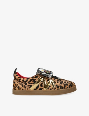 Steve Madden Womens Brown/oth Divulge-l Leather Trainers Eur 38/5 Uk In Animal Print
