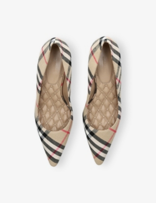 BURBERRY: Check Dame 55 Linen Pumps
