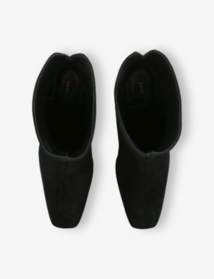 Jude Womens Black Memo Suede Heeled Ankle Boots Eur 39 / 6 Uk In Black