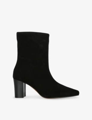 Jude Womens Black Memo Suede Heeled Ankle Boots Eur 39 / 6 Uk In Black