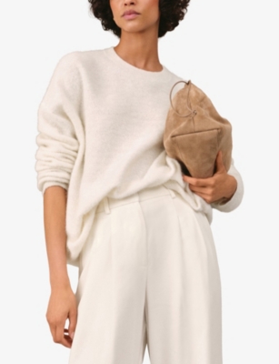 The White Company S Scandiwhte Textured Crewneck Alpaca-blend Jumper In Multi
