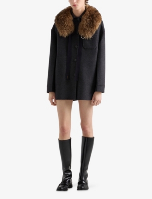 PRADA: Single-breasted Double Cashmere-Wool Caban Jacket