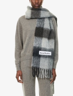 Acne Studios Fringed Scarf Scarves And Foulards Black