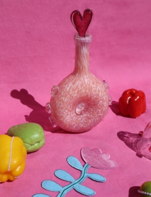 Laetitia Rouget Pink Amour Glass Carafe In Pink