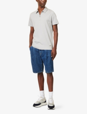 BELIER: Premium Logo-Plaque Jersey Polo Shirt