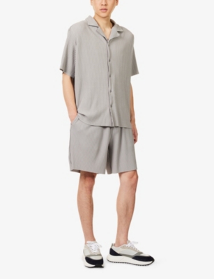BELIER: Resort Pleated Stretch-Woven Shirt