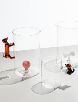 ICHENDORF: Dogs Bassotto with Ball Borosilicate-Glass Jug