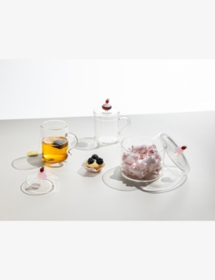 Ichendorf Multicolor Patisserie Strawberry Cake Borosilicate-glass Mug With Lid In Multi