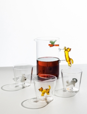 Ichendorf Multicolor Tabby Cat Borosilicate-glass Tumbler In Transparent