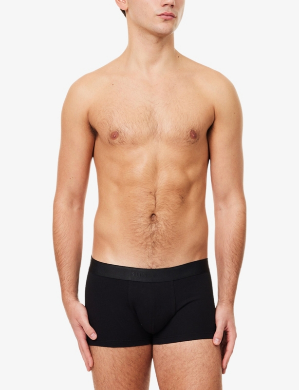 Branded-Waistband 3-Pack Stretch-Cotton Trunks