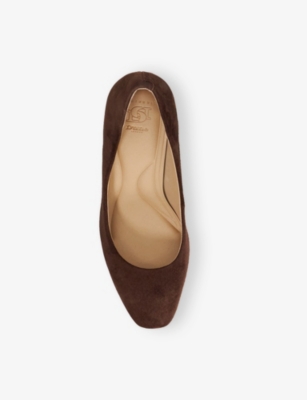 Dune Womens  Arriving Suede Heeled Courts In Brown