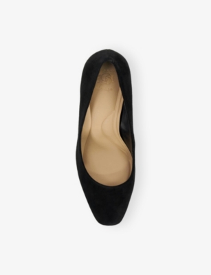 Dune Womens Black Suede Arriving Suede Heeled Courts Eur 38/5 Uk In Black