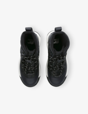 Sorel Blk/white Kids' Whitney Iii Waterproof Shell Ankle Boots Eur 32 / 13 Uk In Black