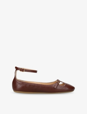Chloé Womens Misty Leather Ballet Flats Rust Eur 41 / 8 Uk In Brown
