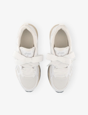 Asics Womens White Pure Silver Gel-nunobiki Faux-leather And Mesh Low-top Trainers In White