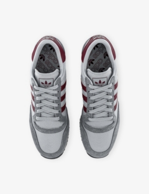 Adidas Originals Mens Halo Silver Shadow Red G Galaxy Suede And Mesh Trainers In Multi