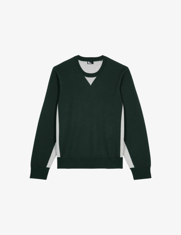 Colour-Block Long-Sleeved Wool-Blend Jumper