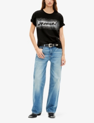 THE KOOPLES: Rhinestone Graphic Cotton-Jersey T-Shirt
