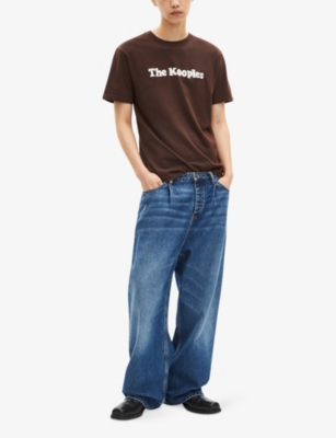 The Kooples Mens Brown Brand-embroidered Regular-fit Cotton-jersey T-shirt In Brown
