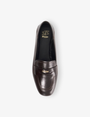 Dune Womens Brown Leather Glances Flat Leather Loafers Eur 36 / 3 Uk In Brown