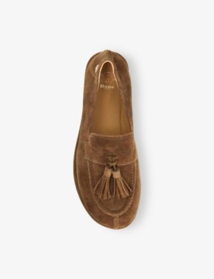 Dune Womens Grounding Suede Loafers Brown Suede Eur 37 / 4 Uk In Brown