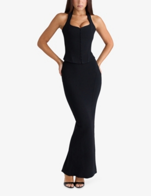House Of Cb Womens Black The Maxi Bodycon Stretch-woven Maxi Skirt In Black
