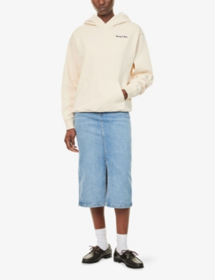 SPORTY & RICH: Eden Crest Embroidered Cotton Hoodie