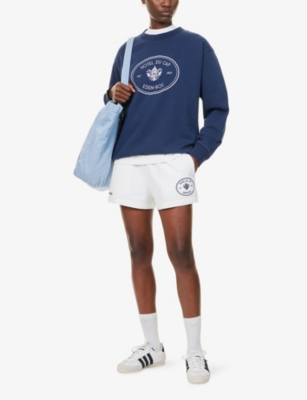 SPORTY & RICH: Eden Crest Disco Cotton Shorts