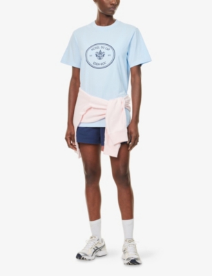 SPORTY & RICH: Eden Crest Logo-Print Cotton T-Shirt