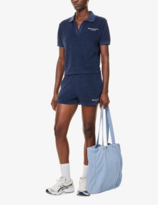 SPORTY & RICH: Eden Script Terry-Cotton Shorts