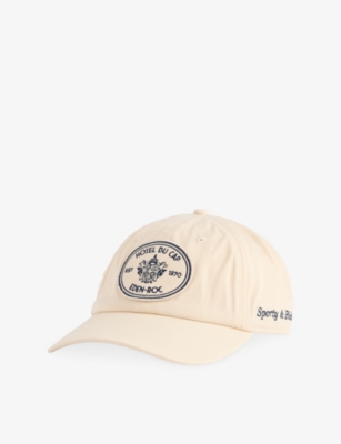 Sporty And Rich Womens Cream Eden Crest Embroidered Cotton Baseball Cap In White
