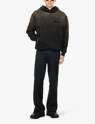 Amiri Mens Black Hotel Crystal Cotton-jersey Hoodie In Black