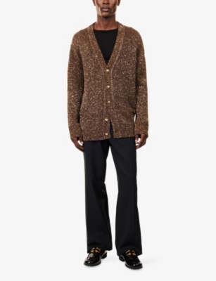 AMIRI: Sequin-Embellished V-Neck Knit Cardigan