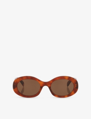 Celine: CL40194U Triomphe Oval-Frame Acetate Sunglasses