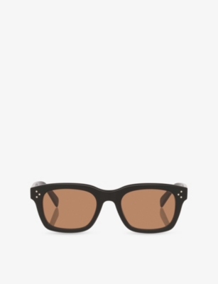 Celine: CL40232I 3-Dots Rectangle-Frame Acetate Sunglasses