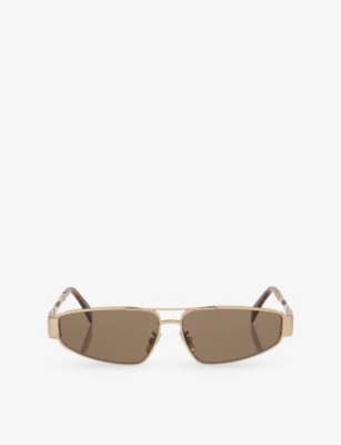 Celine: CL40318U Triomphe Square-Frame Metal Sunglasses