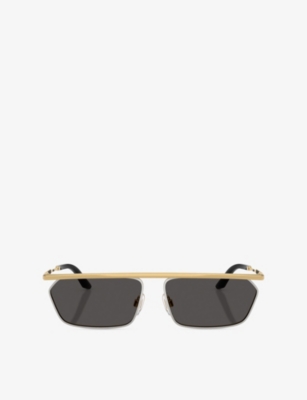 Dolce & Gabbana: DG2327 Rectangle-Frame Metal Sunglasses