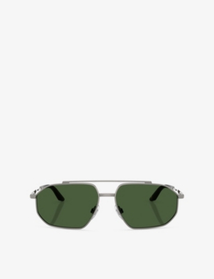 Dolce & Gabbana: DG2328 Aviator-Frame Metal Sunglasses