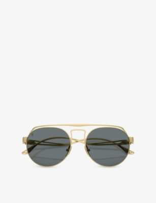 Ferrari: FH1025T Round-Frame Metal Sunglasses