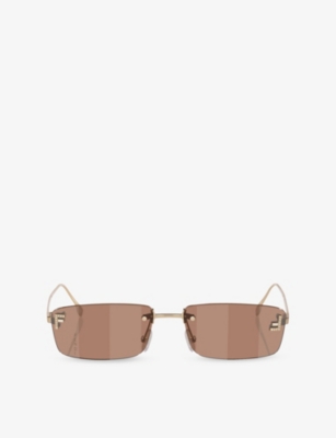 Fendi: FE4172US First Crystals Square-Frame Metal Sunglasses
