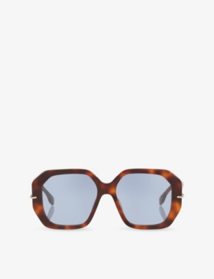 Fendi: FE40173I Selleria Square-Frame Tortoiseshell Acetate Sunglasses