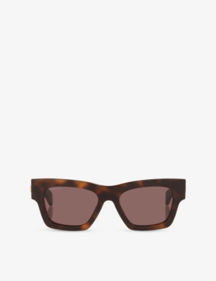 Gucci: GG1835S Square-Frame Tortoiseshell Acetate Sunglasses